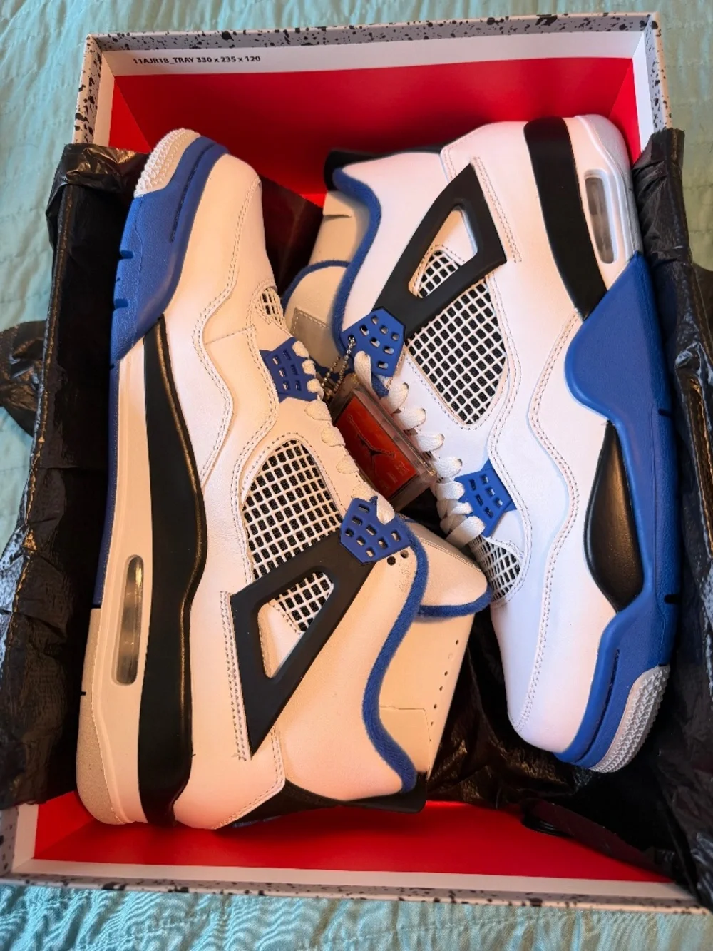 BNIB Nike Air Jordan 4 Retro Motorsport White Blue